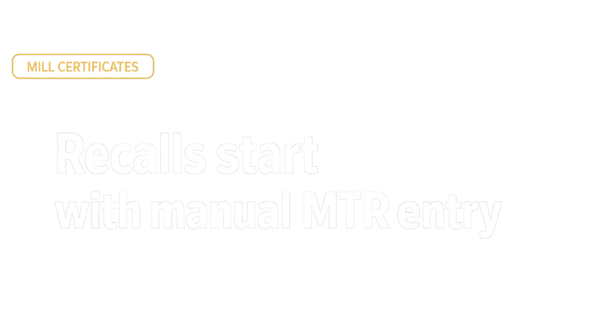 AI for Mill Test Report Traceability