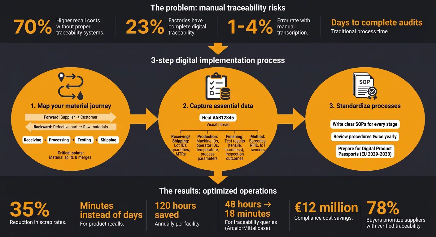 Digital Traceability Implementation Process for Metal Manufacturers