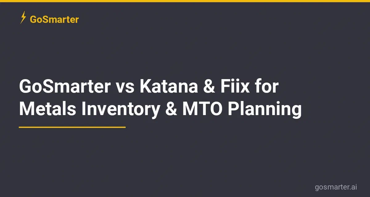 GoSmarter vs Katana and Fiix for Metals Inventory and MTO Planning